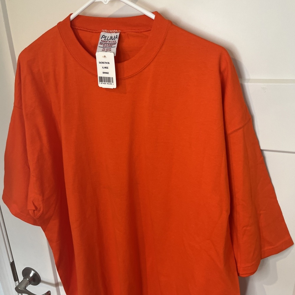 Pluma Shirt Mens Sz XL Orange Vintage Made USA Heavyweight Cotton Workwear thick